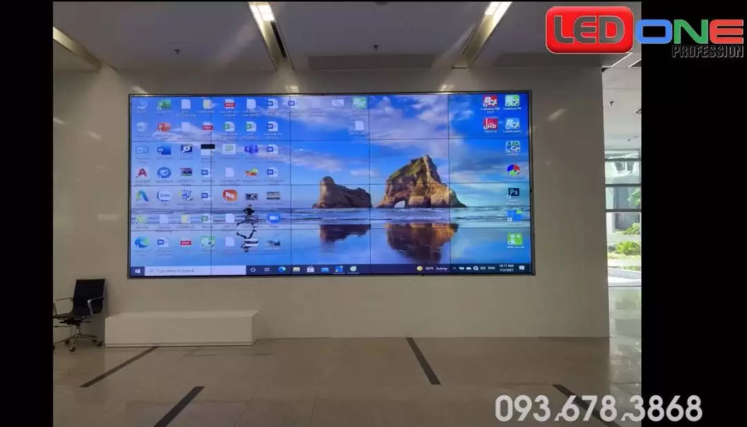 Thi công màn hình ghép 55 inch tại trụ sở Viettel TP Hồ Chí Minh  