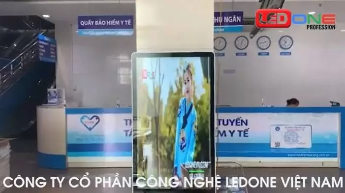 Thi công màn hình quảng cáo chân đứng 43 inch tại BIDV Tây Ninh  