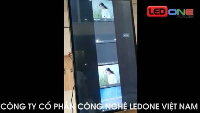 Công trình lắp đặt màn hình quảng cáo LCD 55 inch chân đứng tại Mobifone Giải Phóng  